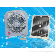 12 inch blade Sun operated rechargeable fan w/ remote & light